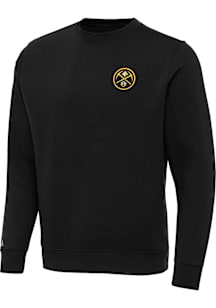 Antigua Denver Nuggets Mens Black Victory Long Sleeve Crew Sweatshirt