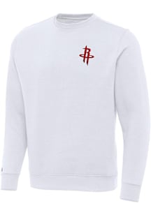 Antigua Houston Rockets Mens White Victory Long Sleeve Crew Sweatshirt