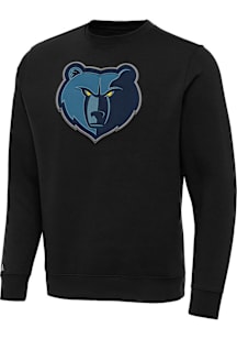 Antigua Memphis Grizzlies Mens Black Full Front Victory Long Sleeve Crew Sweatshirt