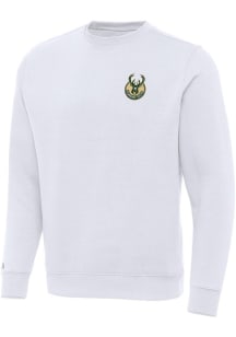 Antigua Milwaukee Bucks Mens White Victory Long Sleeve Crew Sweatshirt