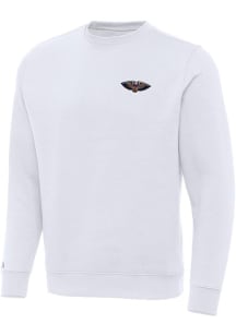 Antigua New Orleans Pelicans Mens White Victory Long Sleeve Crew Sweatshirt