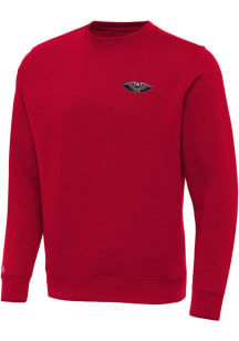 Antigua New Orleans Pelicans Mens Red Victory Long Sleeve Crew Sweatshirt