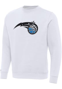 Antigua Orlando Magic Mens White Full Front Victory Long Sleeve Crew Sweatshirt