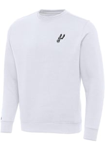 Antigua San Antonio Spurs Mens White Victory Long Sleeve Crew Sweatshirt