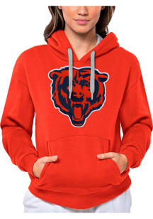 Antigua Chicago Bears Womens Orange Full Front Alternate Victory Hooded Sweatshirt