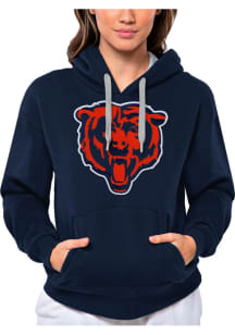 Antigua Chicago Bears Womens Navy Blue Full Front Alternate Victory Hooded Sweatshirt