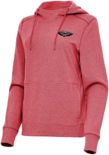 Antigua New Orleans Pelicans Womens Red Justice Hooded Sweatshirt