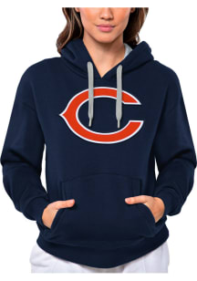 Antigua Chicago Bears Womens Navy Blue Full Front Victory Hooded Sweatshirt