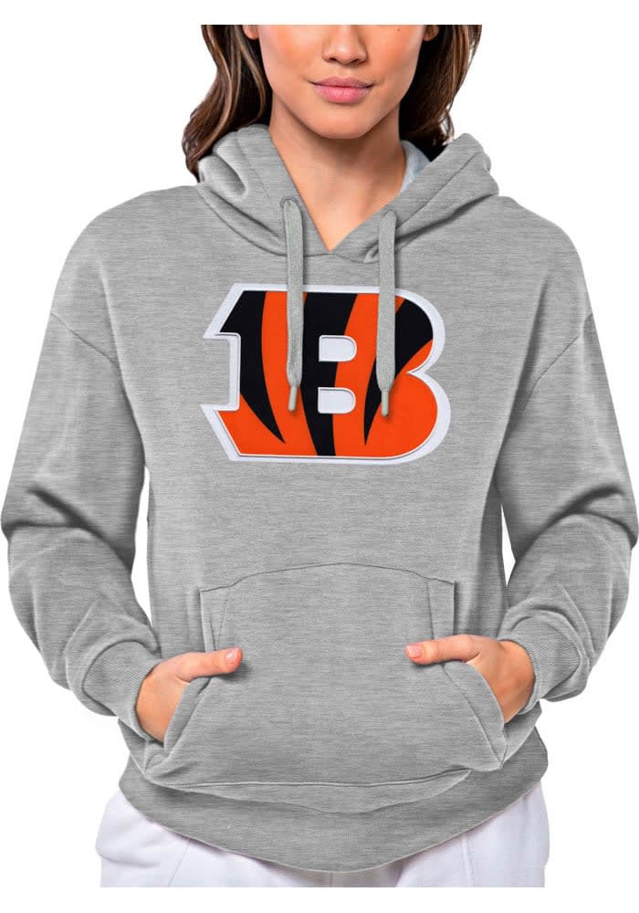 Antigua Cincinnati Bengals Womens Full Front Alternate Victory Hooded Sweatshirt