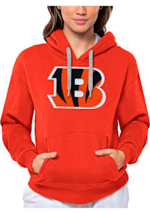 Antigua Cincinnati Bengals Womens Orange Full Front Alternate Victory Hooded Sweatshirt