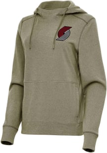 Antigua Portland Trail Blazers Womens Olive Justice Hooded Sweatshirt