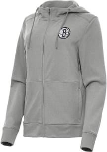 Antigua Brooklyn Nets Womens Grey Seeker Light Weight Jacket