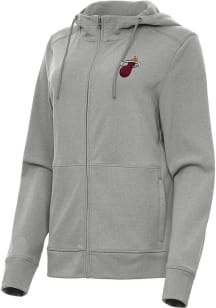 Antigua Miami Heat Womens Grey Alternate Seeker Light Weight Jacket