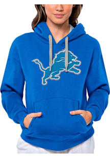 Antigua Detroit Lions Womens Blue Full Front Victory Hooded Sweatshirt