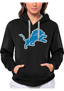 Antigua Detroit Lions Womens Black Full Front Victory Hooded Sweatshirt
