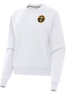 Antigua Denver Nuggets Womens White Victory Crew Sweatshirt
