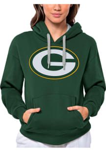 Antigua Green Bay Packers Womens Green Full Front Victory Hooded Sweatshirt