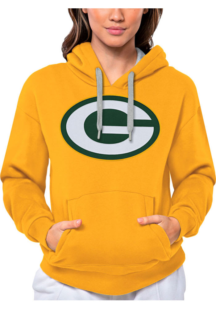 Antigua Green Bay Packers Womens Gold Victory Long Sleeve Pullover
