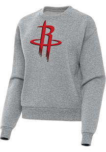 Antigua Houston Rockets Womens Grey Full Front Victory Crew Sweatshirt