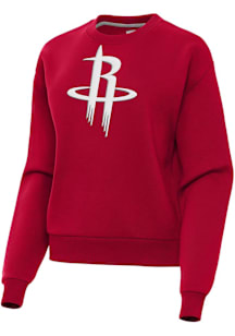Antigua Houston Rockets Womens Red Full Front Victory Crew Sweatshirt