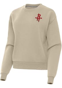 Antigua Houston Rockets Womens Khaki Victory Crew Sweatshirt