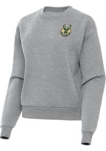 Antigua Milwaukee Bucks Womens Grey Victory Crew Sweatshirt