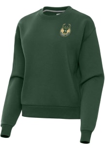 Antigua Milwaukee Bucks Womens Green Victory Crew Sweatshirt