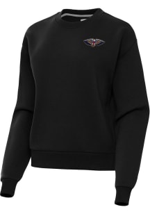 Antigua New Orleans Pelicans Womens Black Victory Crew Sweatshirt