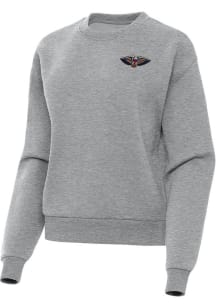 Antigua New Orleans Pelicans Womens Grey Victory Crew Sweatshirt
