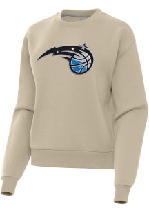 Antigua Orlando Magic Womens Khaki Full Front Victory Crew Sweatshirt