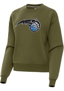 Antigua Orlando Magic Womens Olive Full Front Victory Crew Sweatshirt