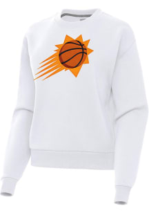 Antigua Phoenix Suns Womens White Full Front Victory Crew Sweatshirt