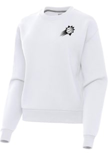Antigua Phoenix Suns Womens White Metallic Victory Crew Sweatshirt