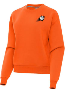 Antigua Phoenix Suns Womens Orange Metallic Victory Crew Sweatshirt