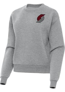 Antigua Portland Trail Blazers Womens Grey Victory Crew Sweatshirt