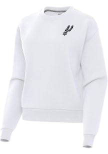 Antigua San Antonio Spurs Womens White Victory Crew Sweatshirt