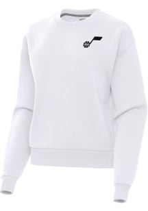 Antigua Utah Jazz Womens White Victory Crew Sweatshirt