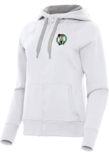 Antigua Boston Celtics Womens White Victory Long Sleeve Full Zip Jacket