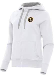 Antigua Denver Nuggets Womens White Victory Long Sleeve Full Zip Jacket