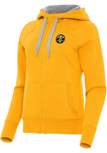 Antigua Denver Nuggets Womens Gold Victory Long Sleeve Full Zip Jacket