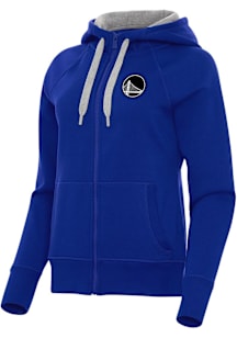 Antigua Golden State Warriors Womens Blue Metallic Victory Long Sleeve Full Zip Jacket