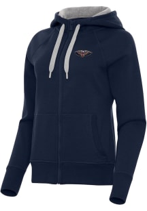 Antigua New Orleans Pelicans Womens Navy Blue Victory Long Sleeve Full Zip Jacket