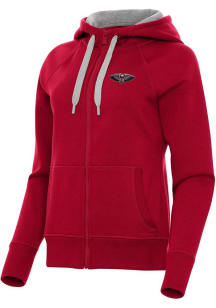 Antigua New Orleans Pelicans Womens Red Victory Long Sleeve Full Zip Jacket