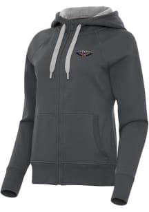 Antigua New Orleans Pelicans Womens Charcoal Victory Long Sleeve Full Zip Jacket