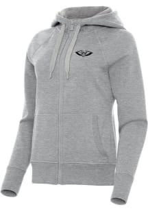 Antigua New Orleans Pelicans Womens Grey Metallic Victory Long Sleeve Full Zip Jacket