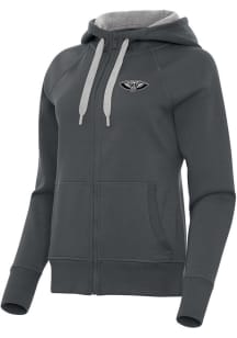 Antigua New Orleans Pelicans Womens Charcoal Metallic Victory Long Sleeve Full Zip Jacket
