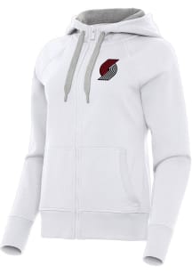 Antigua Portland Trail Blazers Womens White Victory Long Sleeve Full Zip Jacket