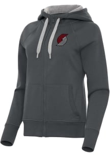 Antigua Portland Trail Blazers Womens Charcoal Victory Long Sleeve Full Zip Jacket