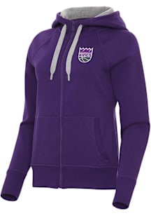 Antigua Sacramento Kings Womens Purple Victory Long Sleeve Full Zip Jacket