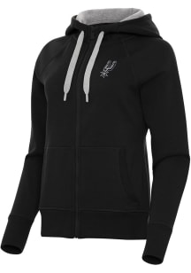 Antigua San Antonio Spurs Womens Black Victory Long Sleeve Full Zip Jacket